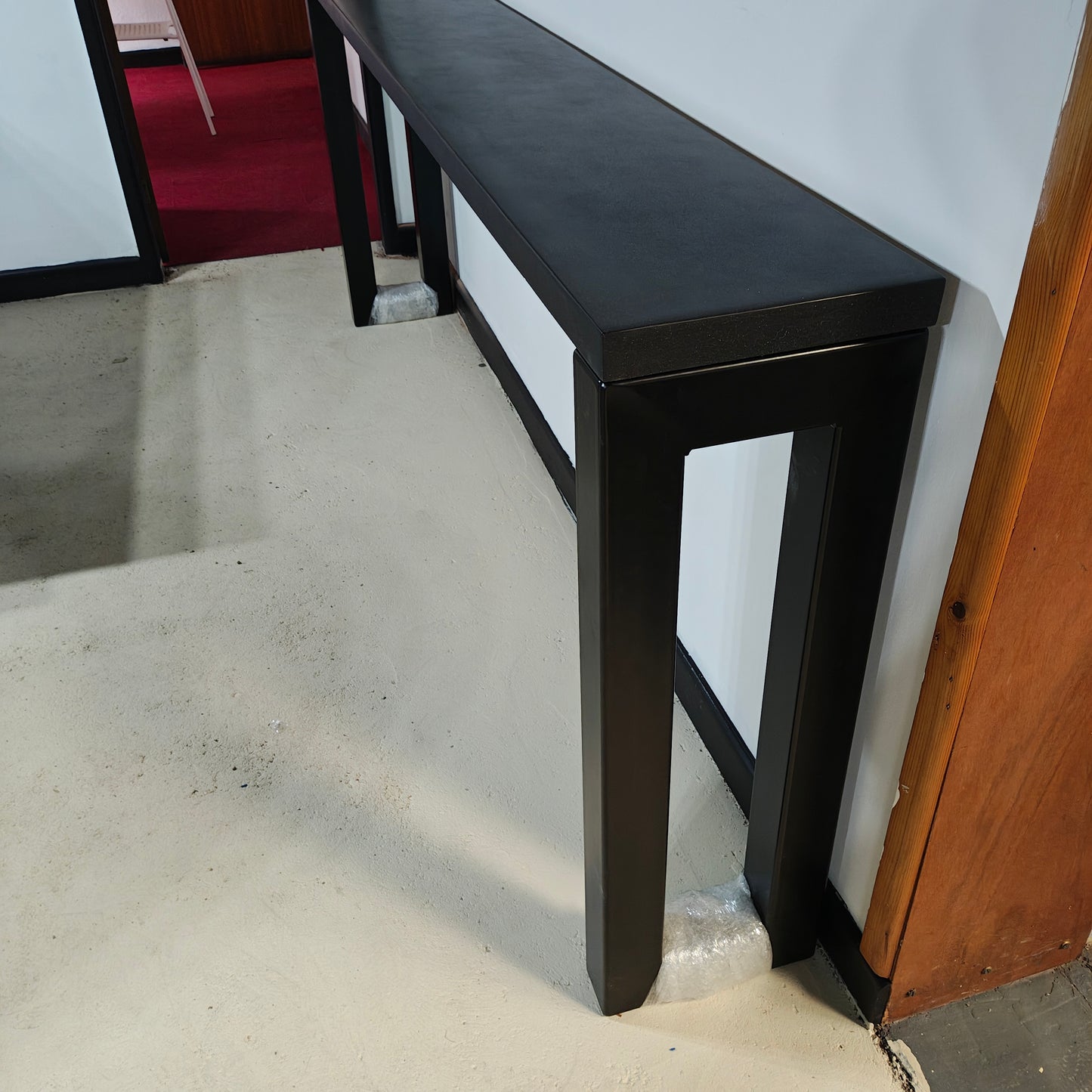 UrbanStone Polished Concrete Console Table, Ebony (2.4m x 30cm)