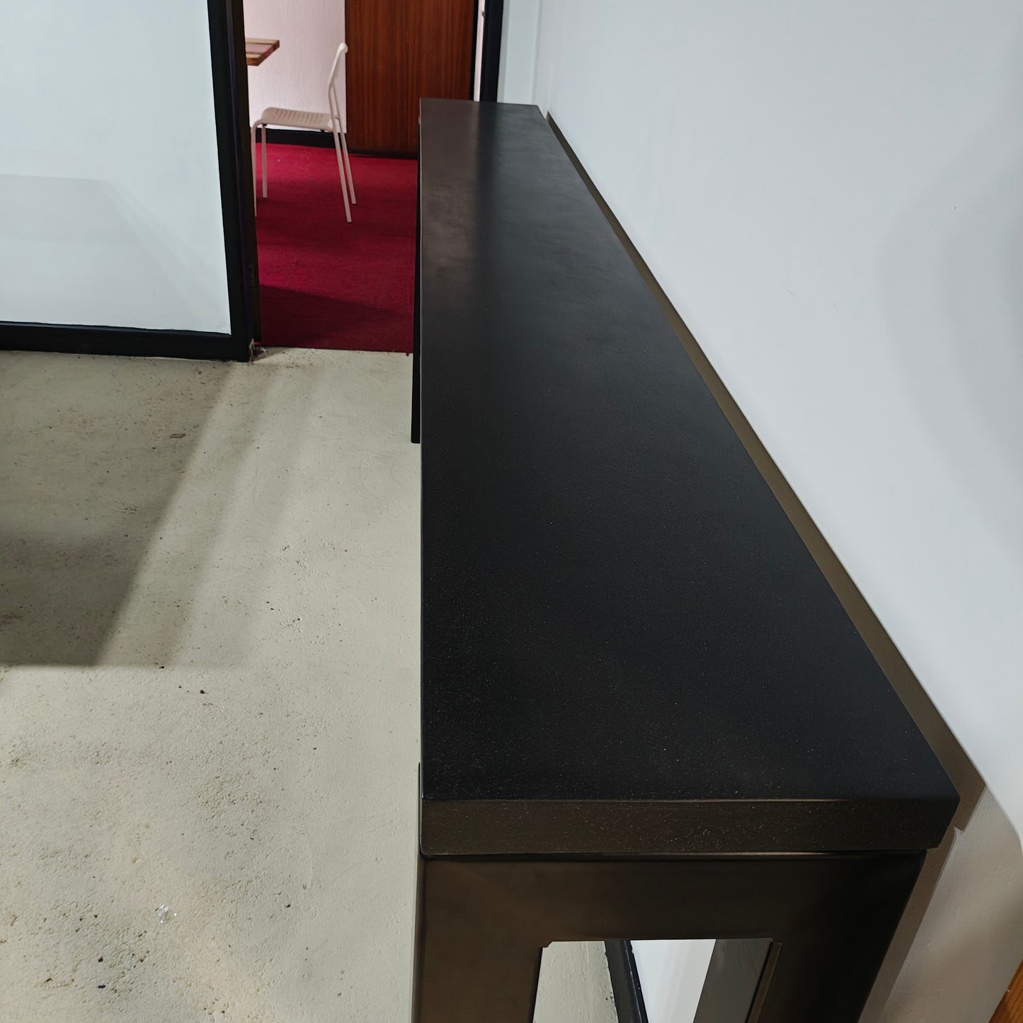 UrbanStone Polished Concrete Console Table, Ebony (2.4m x 30cm)