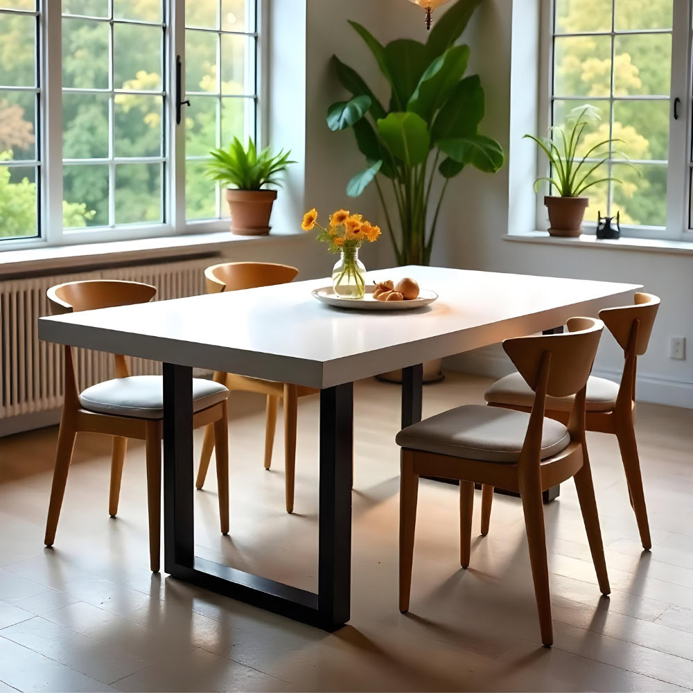 Pearl Concrete Dining Table With Square Legs