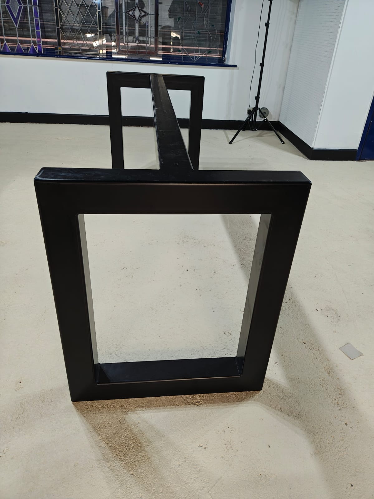 10-Seater Oval Polished Concrete Dining Table, Ebony (2.4m x 1.2m)