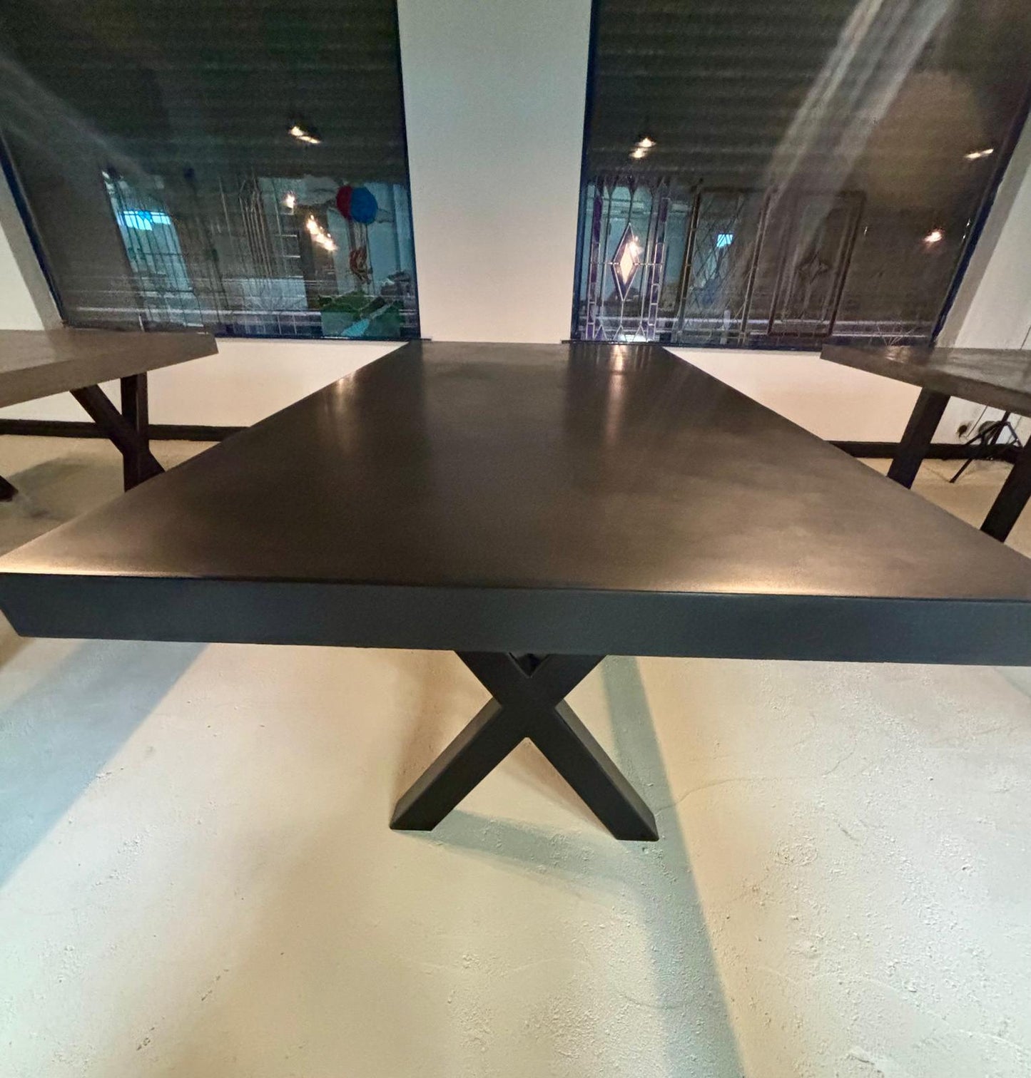 10-Seater Polished Concrete Dining Table, Ebony (2.4m x 1.2m)