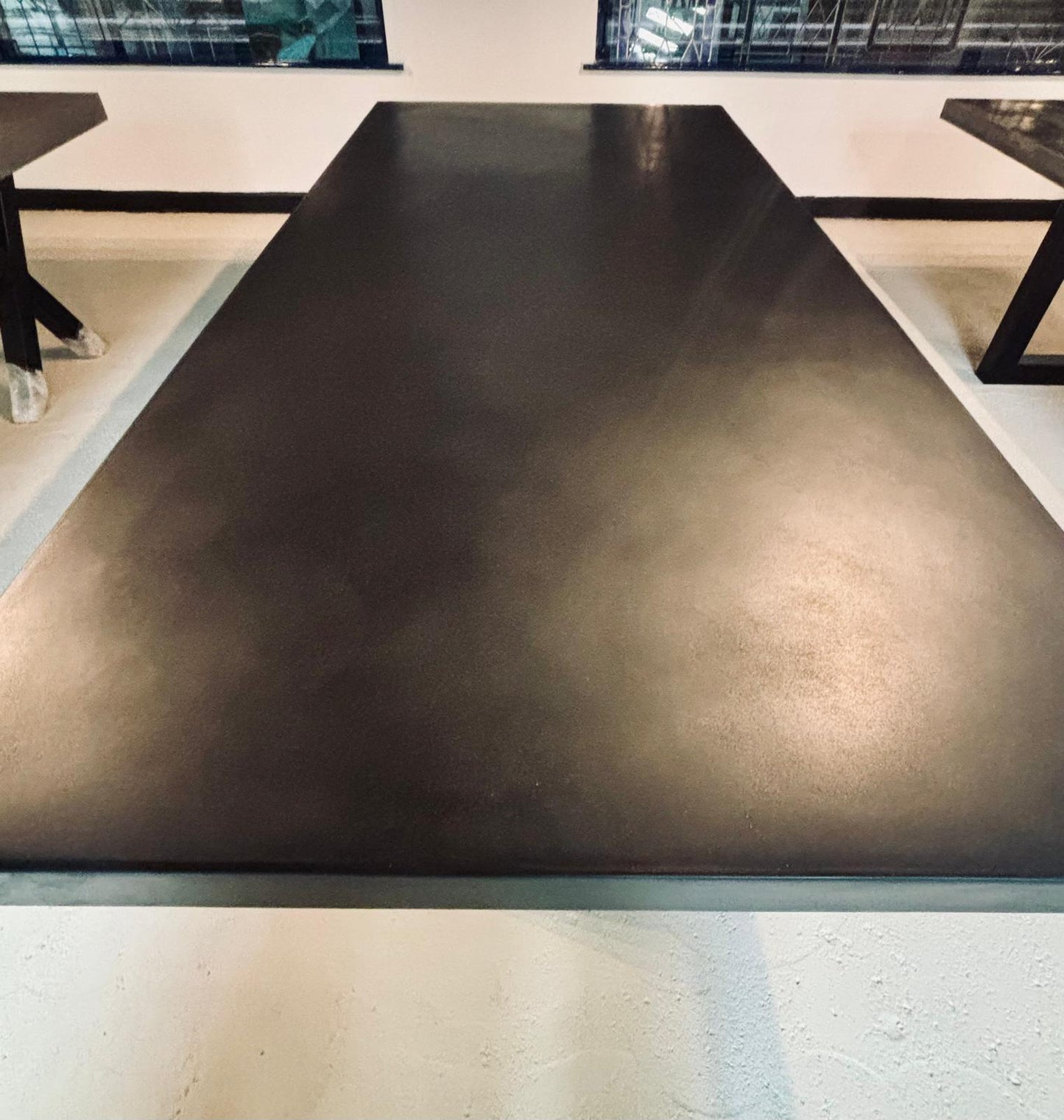 10-Seater Polished Concrete Dining Table, Ebony (2.4m x 1.2m)
