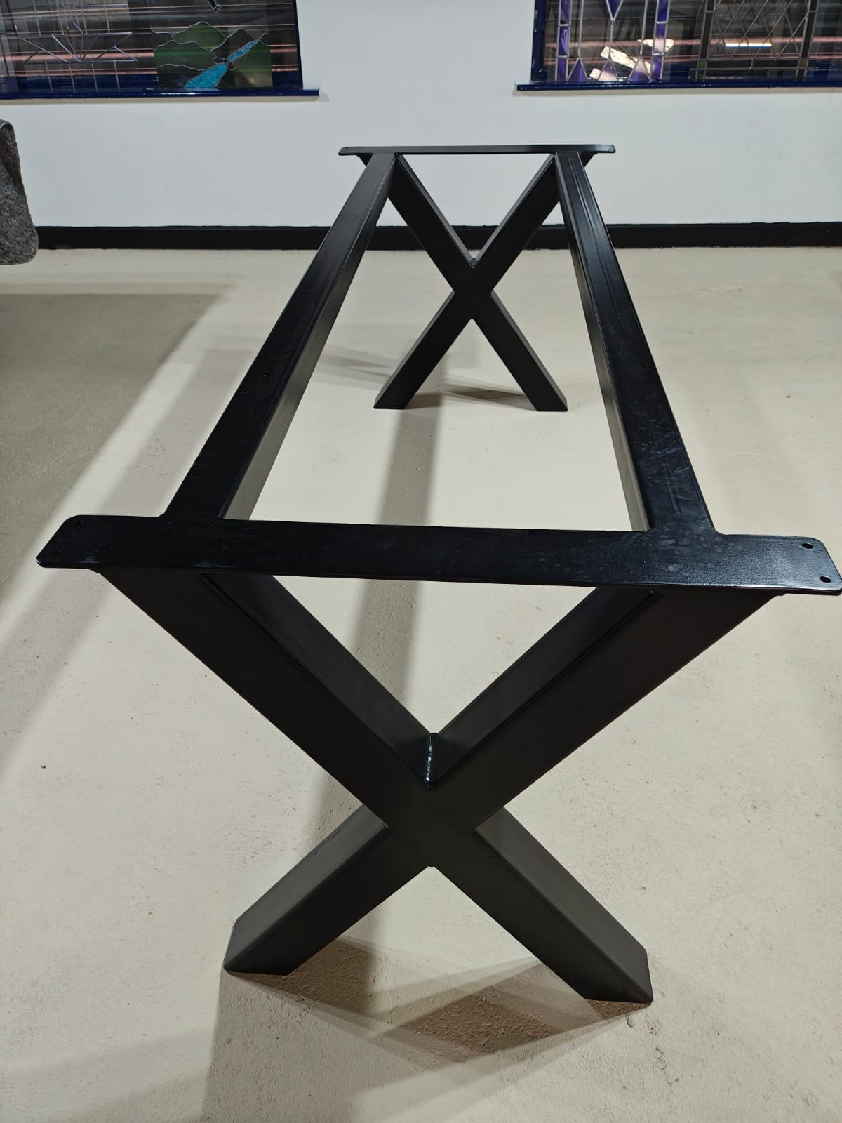 10-Seater Oval Polished Concrete Dining Table, Ebony (2.4m x 1.2m)