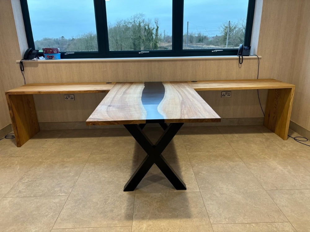 RockVine Commercial - Resin River Office Desk
