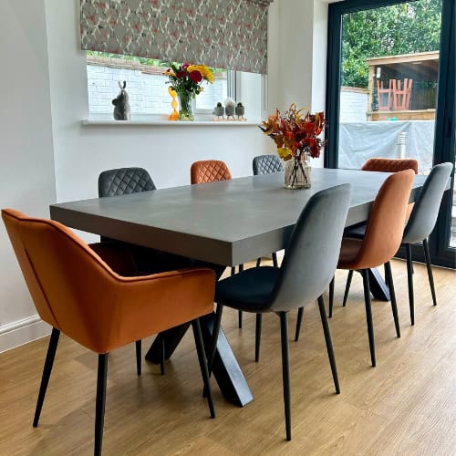Polished Concrete Dining Table Stone X Legs