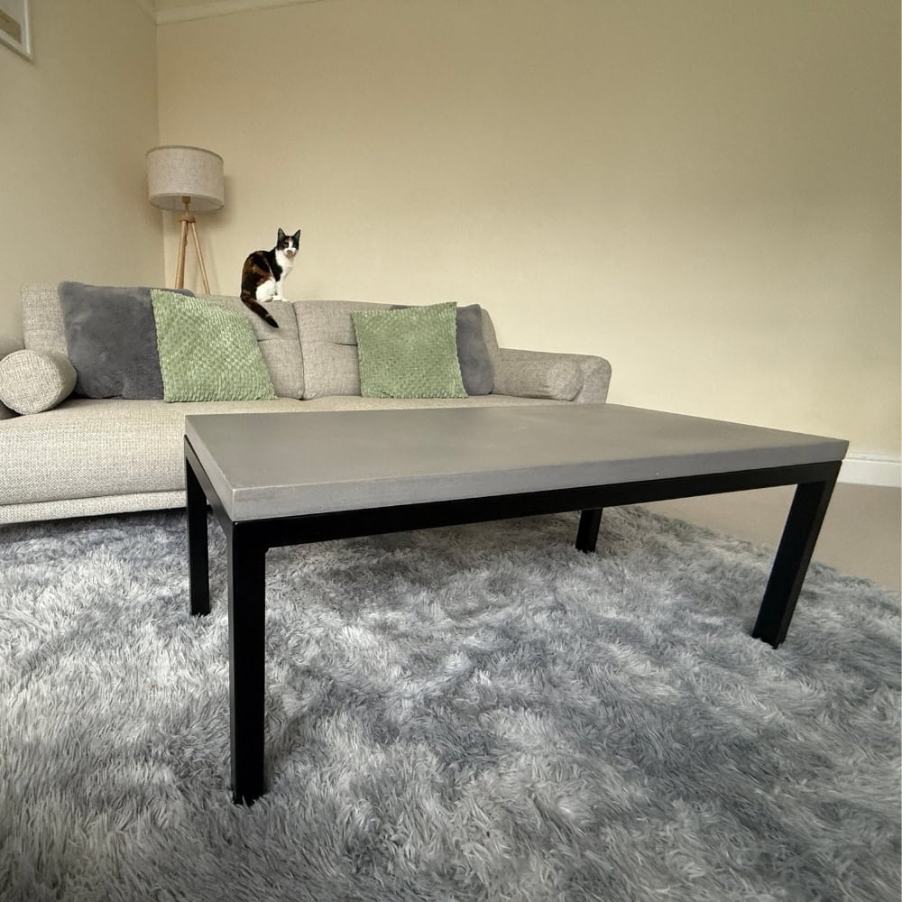 Polished Concrete Coffee Table Finished In Grey