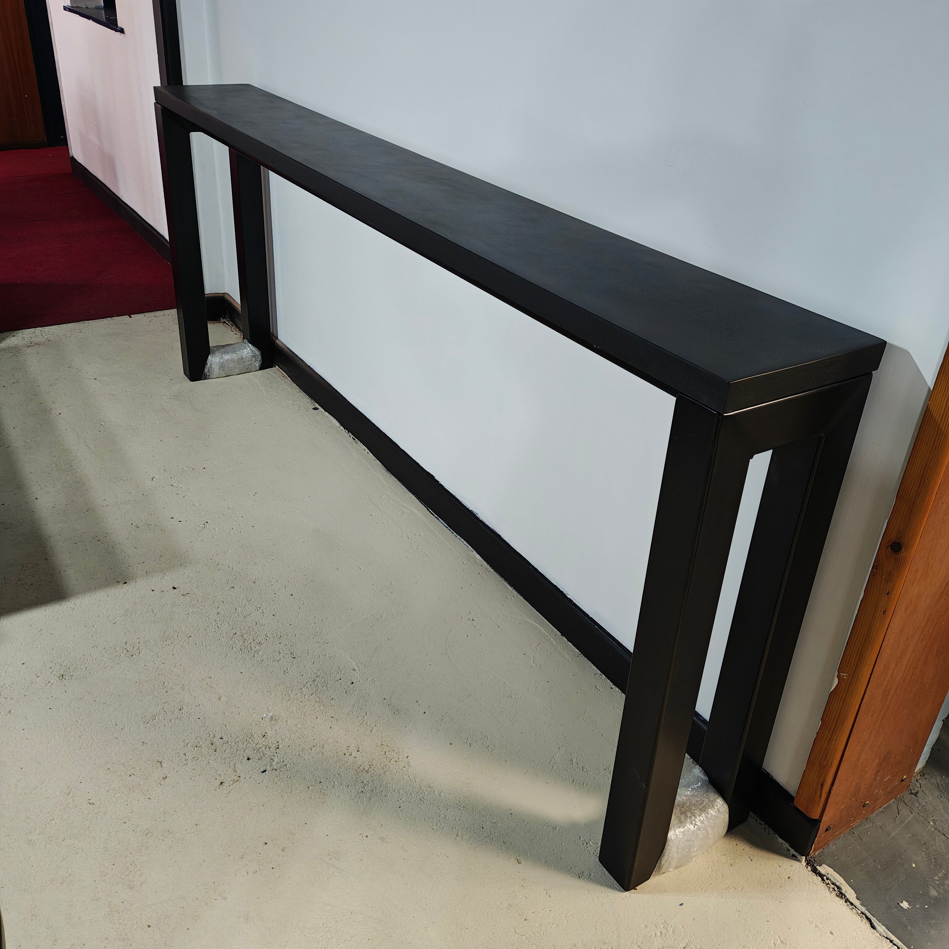 UrbanStone Polished Concrete Console Table, Ebony (2.4m x 30cm)