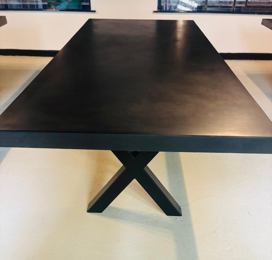 10-Seater Polished Concrete Dining Table, Ebony (2.4m x 1.2m)
